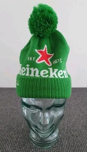 🔶️RETRO HEINEKEN BEER BEANIE POM POM HAT BEER ADVERTISING BREWERY MAN CAVE PUB - Bild 1 von 7