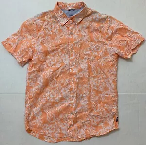 IZOD Salzwasser Herren orange umgekehrter Druck kurzärmlig hawaiianisches Shirt L - Bild 1 von 3