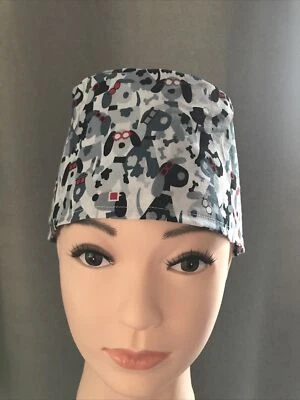 100% Cotton Dog Daze Scrub Cap With Mask Buttons L/XL - Image 1 of 3