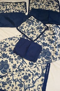 Rose Tree Blue Willow Oscar De La Renta Queen Duvet Bedding Set NWT - Picture 1 of 16