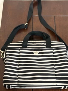 Kate Spade Logo Medium Black White Straps Nylon Bag Crossbody - Picture 1 of 9