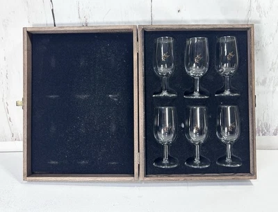 ВИНТАЖНЫЙ НАБОР ИЗ 6 КОНЬЯЧНЫХ СТАКАНОВ REMY MARTIN 4 унции в деревянной коробке - Изображение 1 из 4