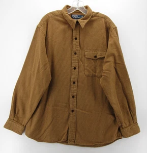 Ralph Lauren Poloshirt Herren Large Braun Bowen Flanell Fischgrät Ellenbogen Patches - Bild 1 von 10