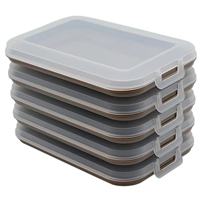 5er Set Frischhaltedose Aufbewahrungsbox Stapelbox Wurst Käse Vorrat braun - Bild 1 von 4