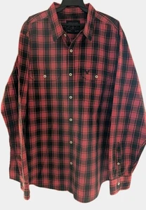 AMERICAN EAGLE OUTFITTERS langärmliges kariertes rot & schwarzes geknöpftes Herrenhemd + - Bild 1 von 6