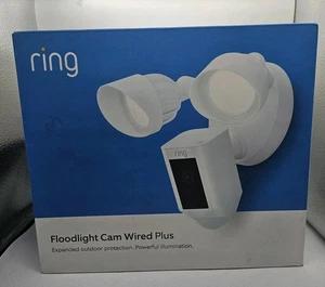 Ring Floodlight Cam Wired Plus Surveillance Camera - White New - Picture 1 of 10