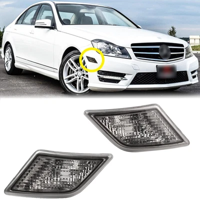 Fits 2008-2011 Mercedes Benz W204/C300/C350/C63 Clear Lens Side Marker Lights - Image 1 of 4
