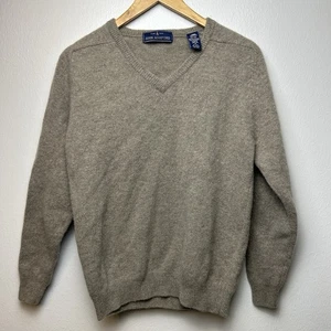 Vintage John Ashford Women’s Wool V Neck Sweater Size M Minimalist Cozy Winter - Picture 1 of 7