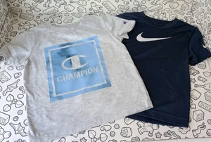 Nike 4-T and Champion 5-T summer clothes T-shirt lot of 2 - Picture 1 of 9