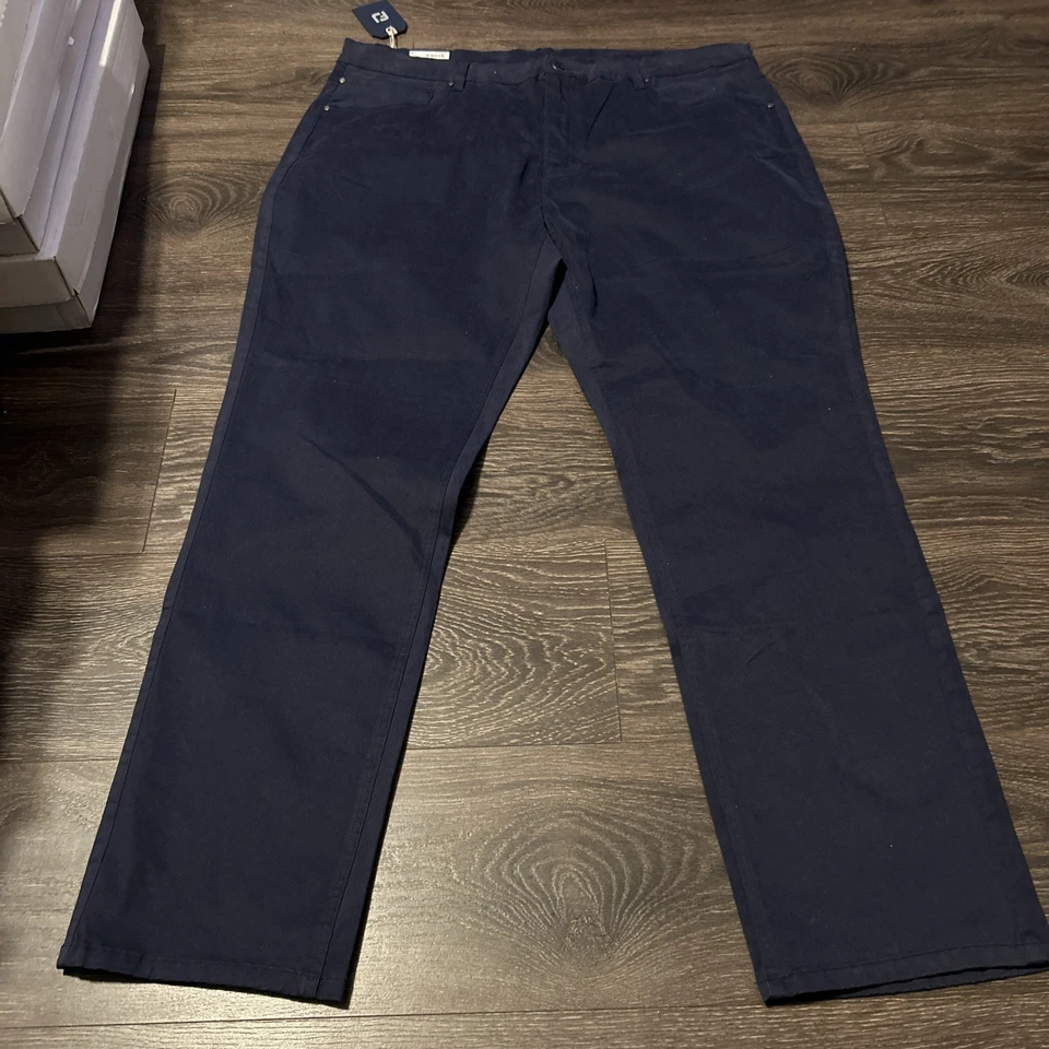 FOOTJOY Mens Golf Pants W38 L32 Navy Blue 1857 Sueded Cotton Twill 5 Pocket