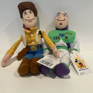 Disney Store Toy Story Woody & Buzz Lightyear- Mini Bean Plush New W/Tag - Picture 1 of 5