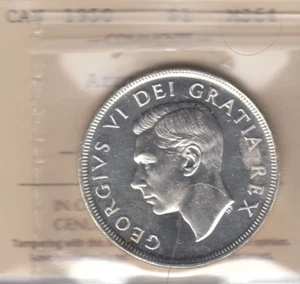1950 Canada Silver $1 - Arnprior - ICCS MS64 - XWE 962 - Picture 1 of 2