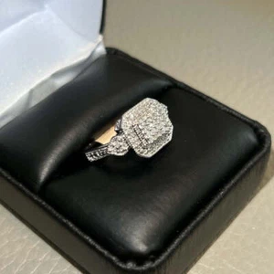 0.25 Carat Genuine Diamond Womens Ring 925 Silver - Picture 1 of 4
