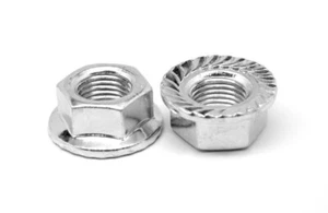 M10 x 1.50 Coarse Class 8 Hex Flange Nut with Serration Zinc Plated - Picture 1 of 1