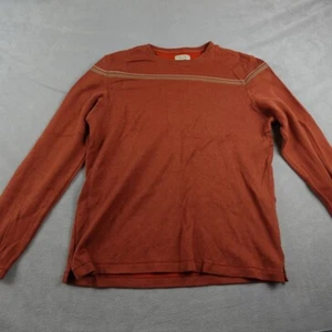 Banana Republic T Shirt Mens L Orange Rust Retro Stripe Long Sleeve Crewneck - Picture 1 of 20