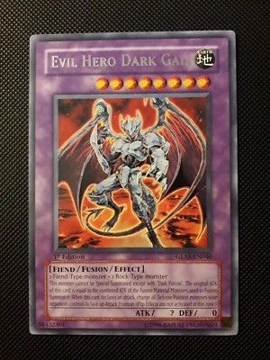 Yu-Gi-Oh! Evil Hero Dark Gaia, GLAS-EN040, Rare, 1.Edition, Englisch, NM/Back EX - Bild 1 von 4