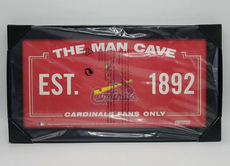 St Louis Cardinals "Est 1892 Man Cave Cardinals Fans Only!" Framed Print Steiner - Image 1 of 4