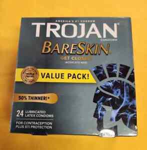 BareSkin 24 Lubricated Latex Condoms Value Pack  50% Thinner Exp 1/27