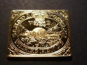 RCM issued Canada Postage Three Pence 150 Canada Post Gold Plated Medallion - Picture 1 of 2