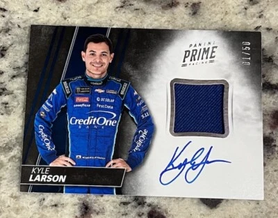 2018 Panini Prime Racing Kyle Larson 01/50 Race Used Autograph Hendrick - Image 1 of 2