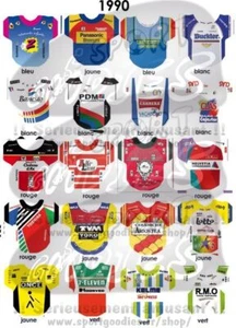 Maillots autocollants pour cyclistes miniatures peloton complet 1960-1999 - Photo 1/111