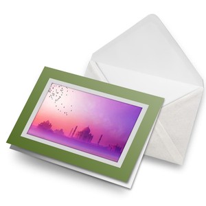 Greeting Card Photo Insert Purple Taj Mahal India Agra