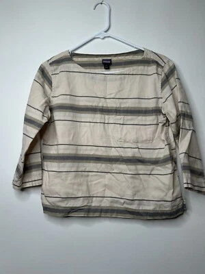 Blusa Patagonia Feminina Tamanho S Algodão Orgânico Bolso Listrado Multicolorido Manga 3/4 - Imagem 1 de 4