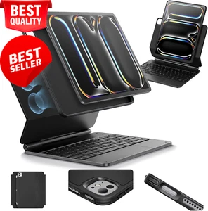 iPad Pro 11 Case with Keyboard, Magnetic Stand, Rebound 360, Black, 5th Gen. - Picture 1 of 12