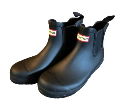 Hunter Women's Boots Original Chelsea Black Ankle Rubber Rain Boots Sz US 8 NEW - Image 1 of 4