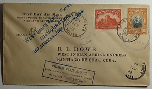 1928 Haiti Pilot BL Rowe Signed Airmail First Flight West Indian Aerial Express - Picture 1 of 2