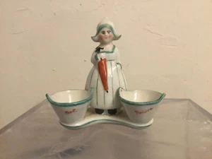 #yd# Ancienne salière poivrière porcelaine dlg Camille THARAUD LIMOGES ART DECO - Picture 1 of 3