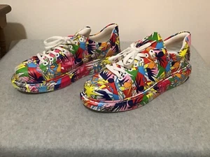 Chekich Sneakers Size US 9 UK 8 EUR 42 Faux Leather Graffiti Shoes NEW! #CB42-L - Picture 1 of 10