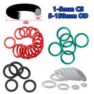 Öldichtring Gummi O Ring Höhe Temp Dichtungen Dichtung O-Ring 1mm-5mm Querschnitt - Bild 1 von 22