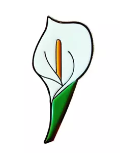 Easter Lily Flower Stem Pin Badge Irish Republican 1916 Rising Rebel - Picture 1 of 7