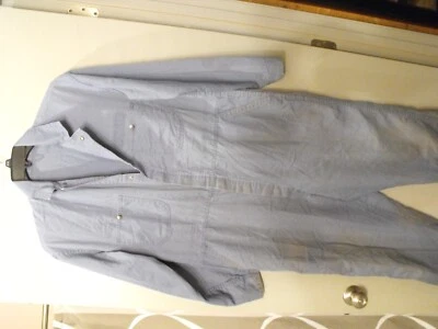 Macacão de manga comprida azul marinho mistura de algodão com vários bolsos com fechos de pressão - Imagem 1 de 3