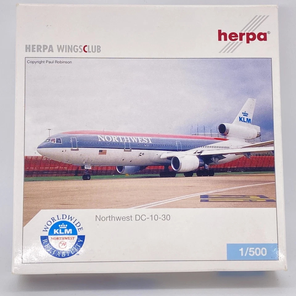 Herpa Wings Club 513098 - Northwest Airlines DC-10-30 - 1:500 Scale Diecast NOB - Image 1 of 4