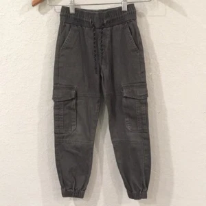 Distortion Boys Sz 6 Pants Gray Cargo Pull On Drawstring Stretch Jogger Outdoor - Picture 1 of 10