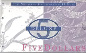1995 Deluxe Annual Series Folder Low Numbered Uncirculated $5 Note - Picture 1 of 2