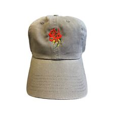 Rose Custom Embroidery Unisex Soft Adjustable Olive Green Baseball Hat