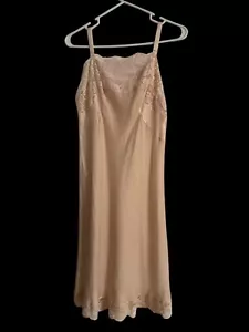 Vintage Peach Full Slip S Lingerie Nylon Pizzo Nighty - Foto 1 di 3