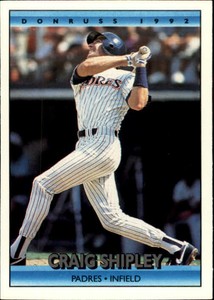1992 Donruss San Diego Padres Baseball Card #667 Craig Shipley