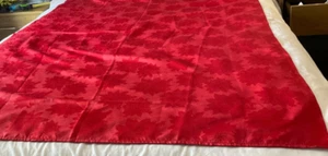 Poinsettia solid red polyester table cloth 50” x70” EUC USED 0ne time - Picture 1 of 5