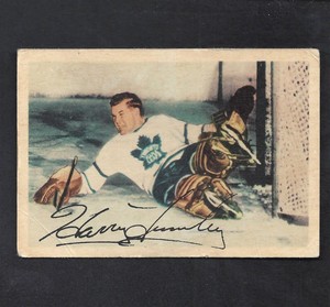 1953 Parkhurst #1 Harry Lumley, HOF, Maple Leafs Vintage NHL Hockey 1953-54