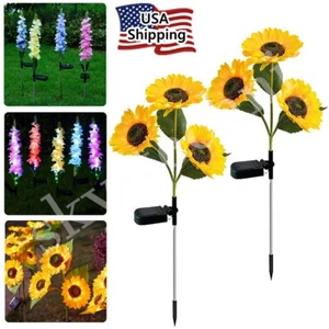 1/2/4/6X Solar Sunflower Lights LED Flower Stake Light Garden Decor Patio Light - Picture 1 of 28
