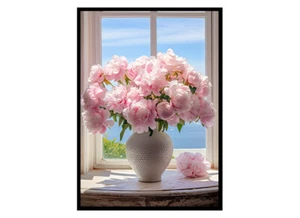 Impresiones florales de peonía - Póster impreso de arte de pared con flores decoración del hogar de pared - Imagen 1 de 5