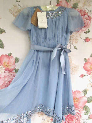 MONSOON NWT Blue Floaty GRACE Flower Girl Prom Party Occasion Dress 3-4 €58 - Image 1 of 4