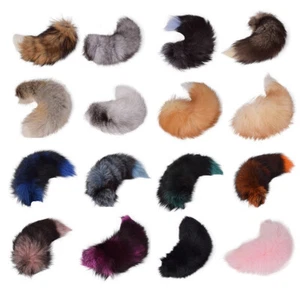 16"-18" Real Fox Fur Tail Keychain Bag Charm Phone Pendant Furry Cosplay Toys - Picture 1 of 34