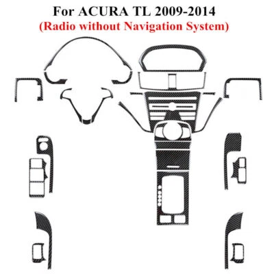 Juego completo de 27 piezas de fibra de carbono kit interior cubierta embellecedor para ACURA TL 2009-2014 Foto 1 de 4