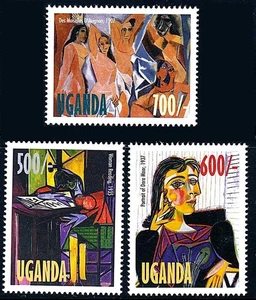 UGANDA 1998 PICASSO PAINTINGS SC#1579-81 MNH ***** ART 🅵🆁🅴🅴 🆂🅷🅸🅿🅿🅸🅽🅶 - Picture 1 of 1