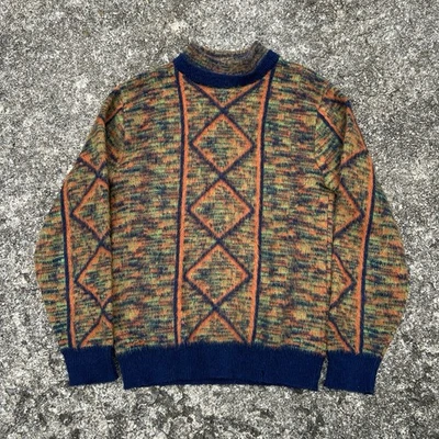 VTG 80s 90s Van Heusen Acrylic Mohair Patterned Sweater Size Medium - Image 1 of 4